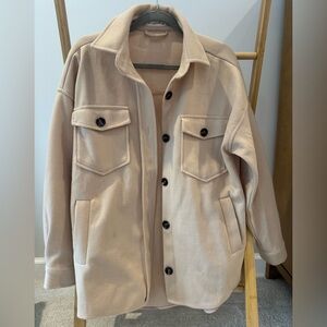 Magnolia Boutique Light Tan Shacket with Tortoise Buttons